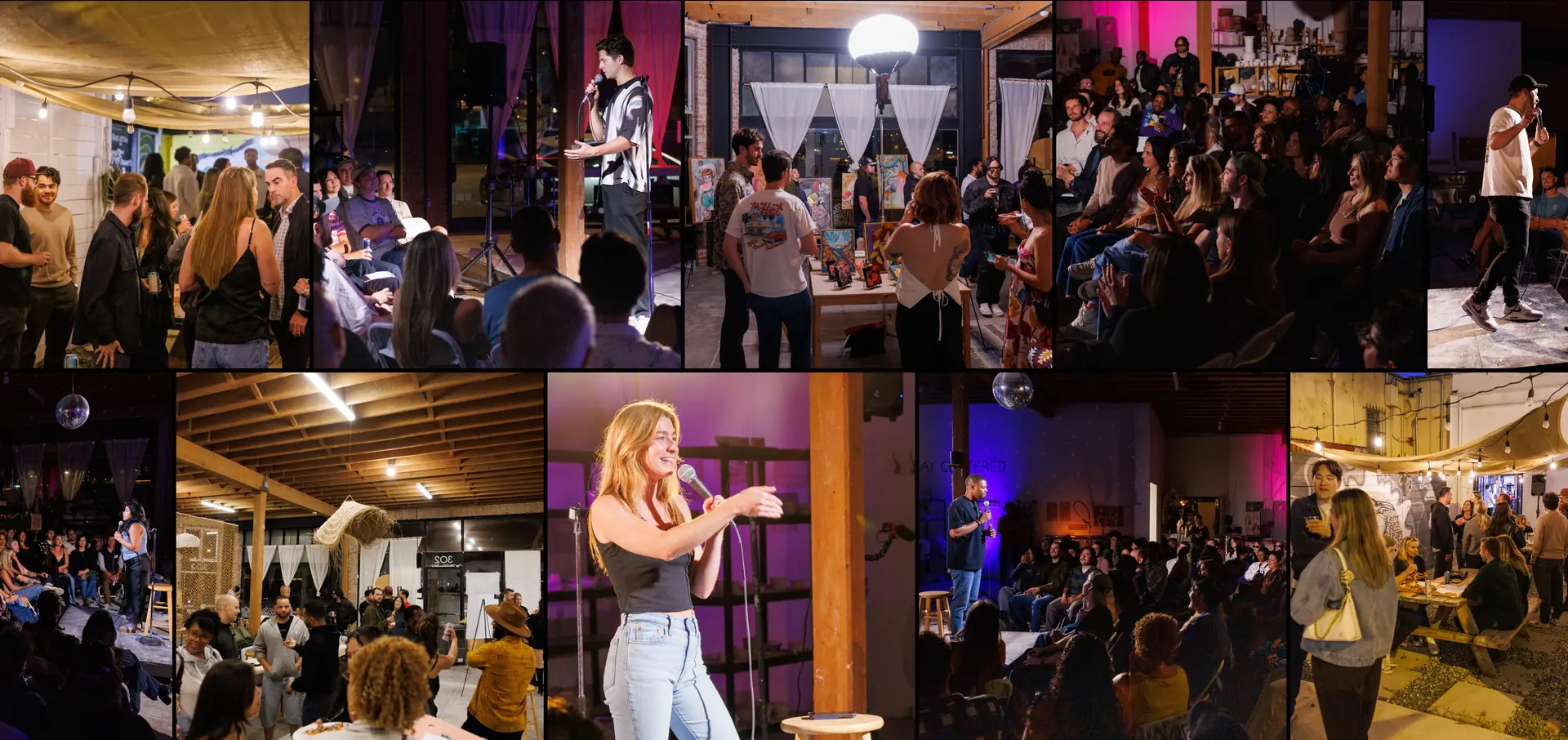 Photos from Hambone Comedy nights: the crowd, the comics, the art and the food